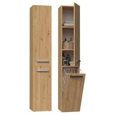 Bathroom cabinet NEL IV, handcrafted oak